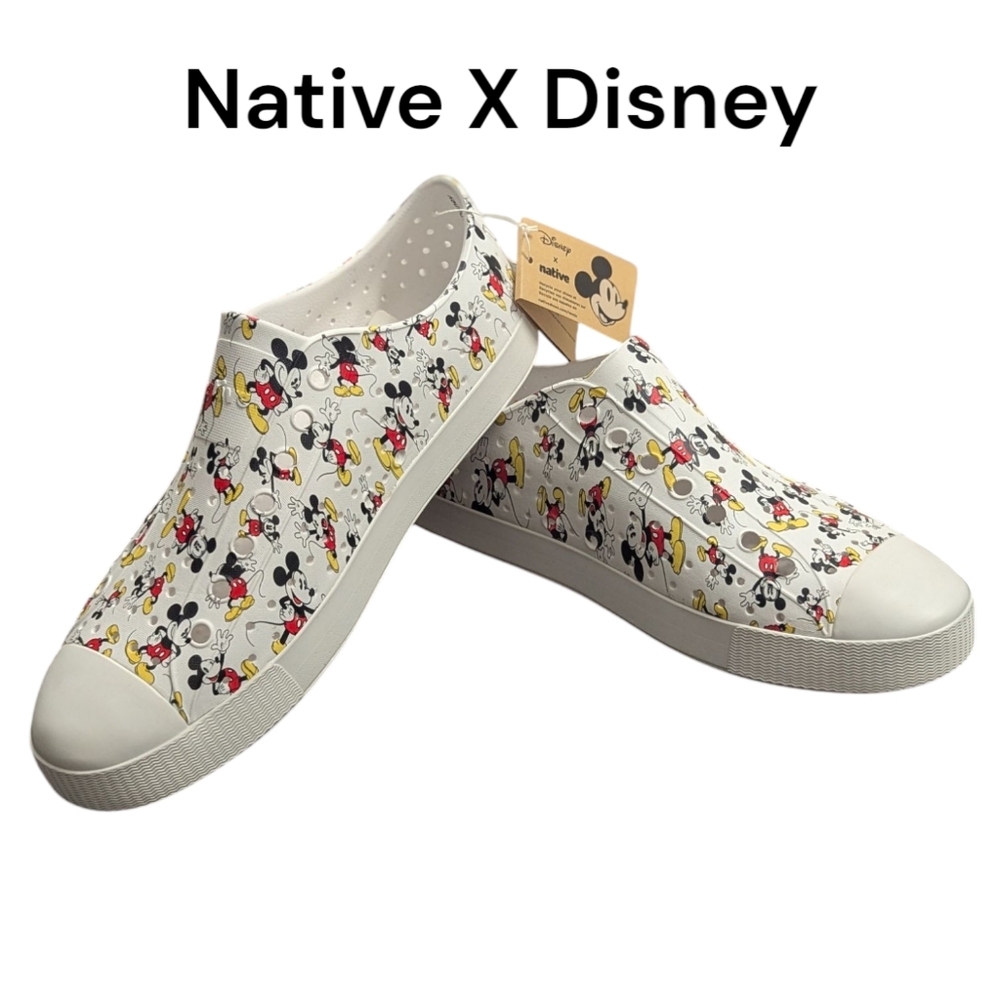 Disney X Native | Mickey Mouse Jefferson Slip-on Shoes | Size Men 11 / Women 13 - Picture 3 of 10